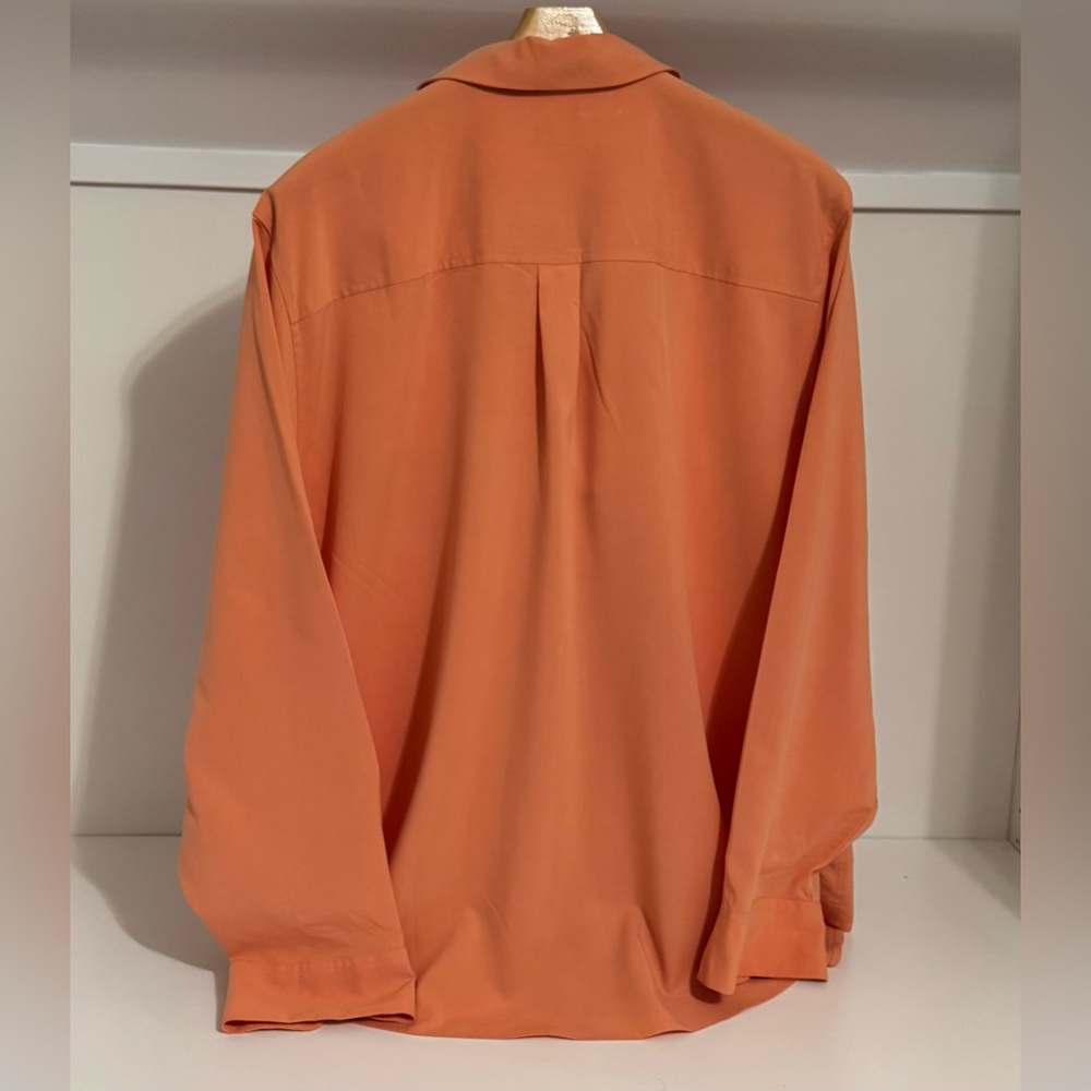 Chico's Collared Button Down Orange Peach Shirt Size:XXL (4) NWT Retail:$79 - Picture 2 of 4